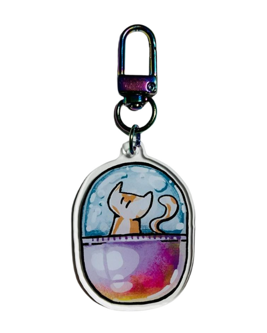 Capsule Cat Keychain